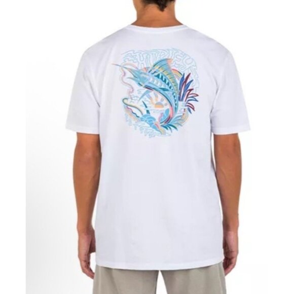 Hurley Everyday Washed Mens Small Trippy Fish Short Sleeve Tee T Shirt NWT - Picture 2 of 4